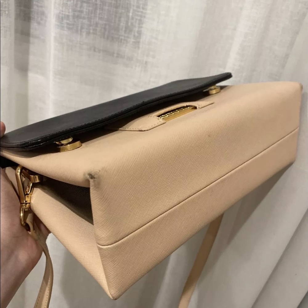 Ted Baker Nude and Black Crossbody Bag with Gold Hardware